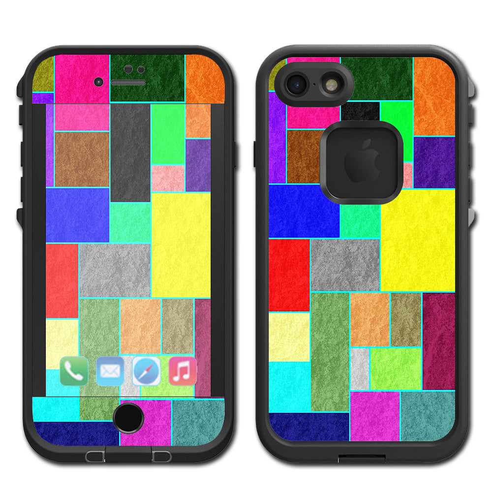  Colorful Squares Lifeproof Fre iPhone 7 or iPhone 8 Skin