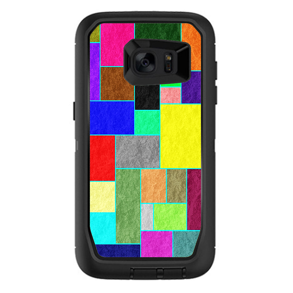  Colorful Squares Otterbox Defender Samsung Galaxy S7 Edge Skin