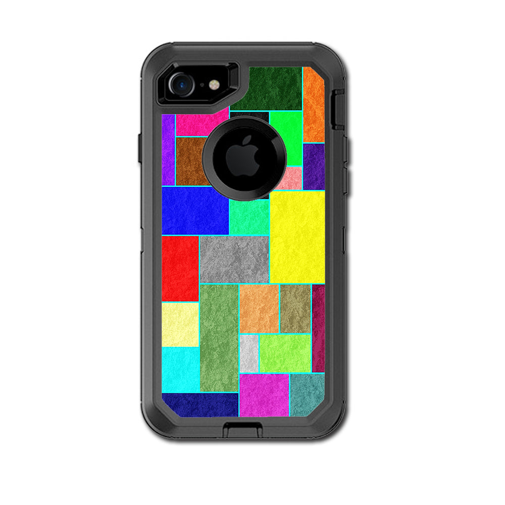  Colorful Squares Otterbox Defender iPhone 7 or iPhone 8 Skin