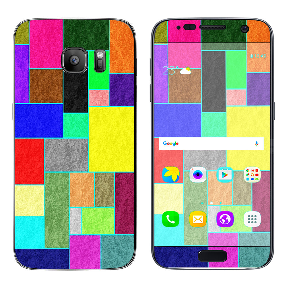  Colorful Squares Samsung Galaxy S7 Skin