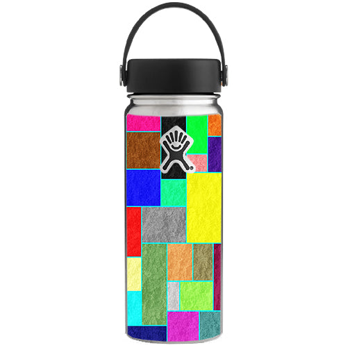  Colorful Squares Hydroflask 18oz Wide Mouth Skin
