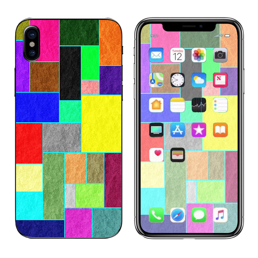  Colorful Squares Apple iPhone X Skin