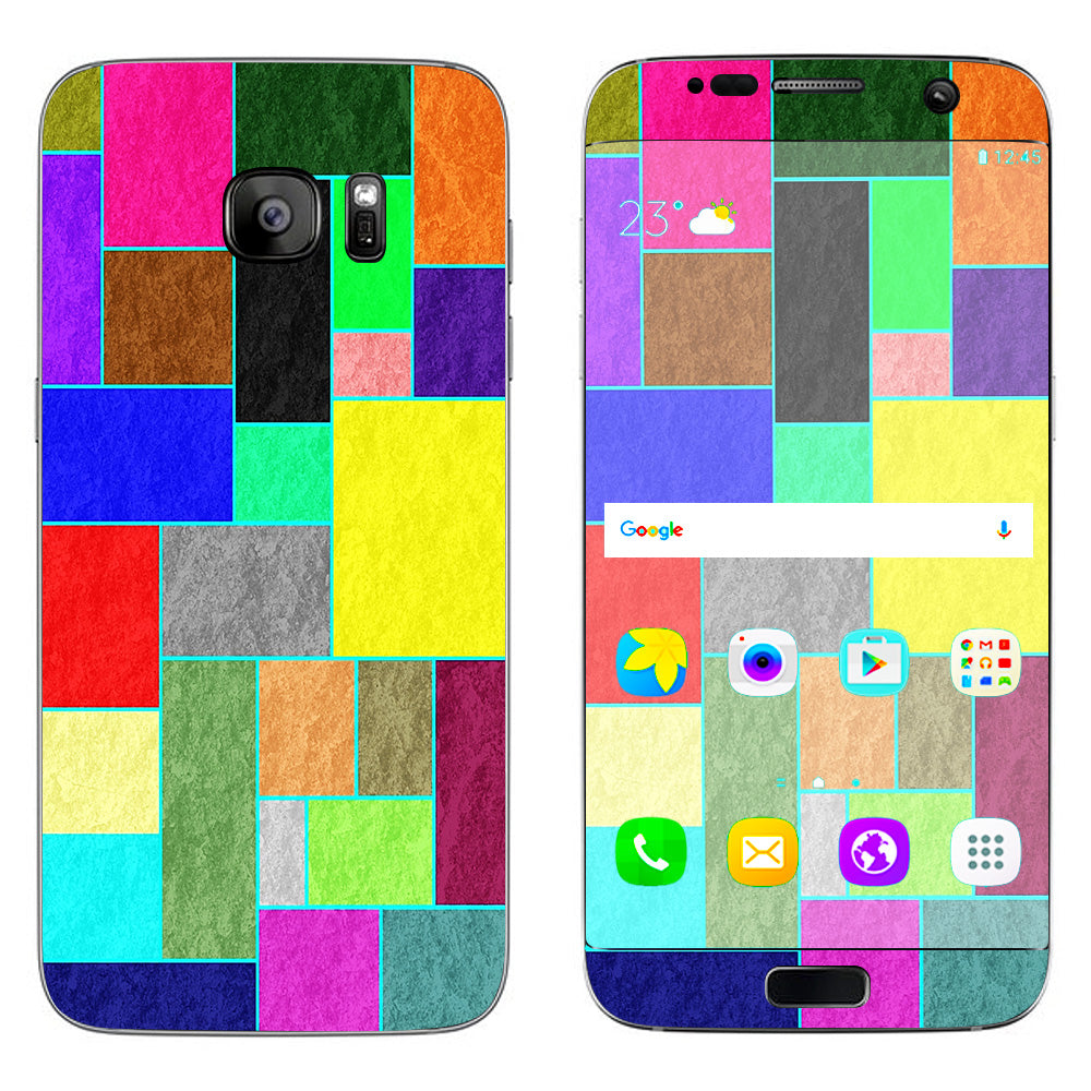  Colorful Squares Samsung Galaxy S7 Edge Skin