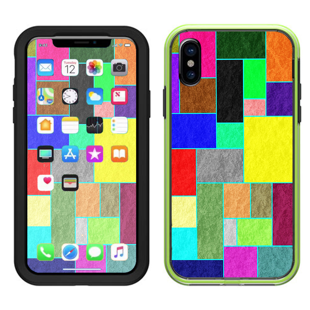  Colorful Squares Lifeproof Slam Case iPhone X Skin