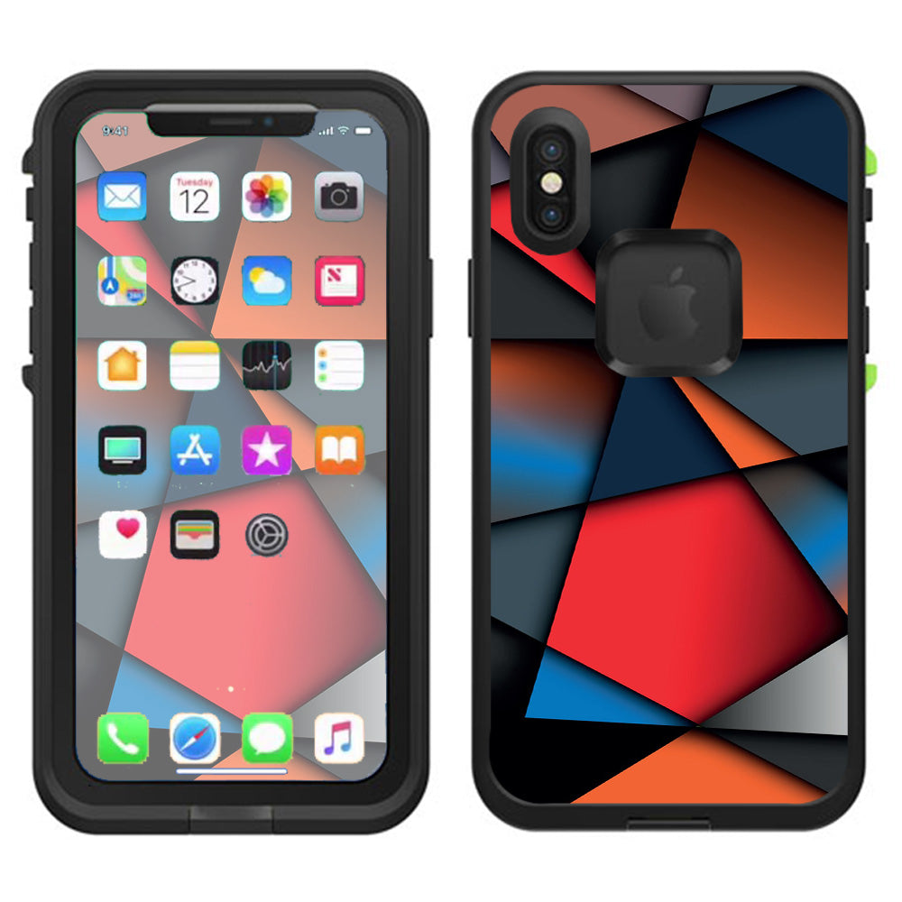  Colorful Shapes Lifeproof Fre Case iPhone X Skin