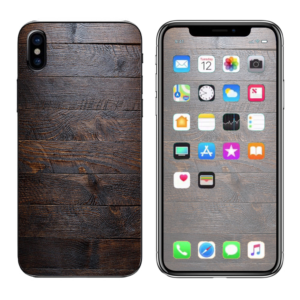  Wooden Wall Pattern Apple iPhone X Skin