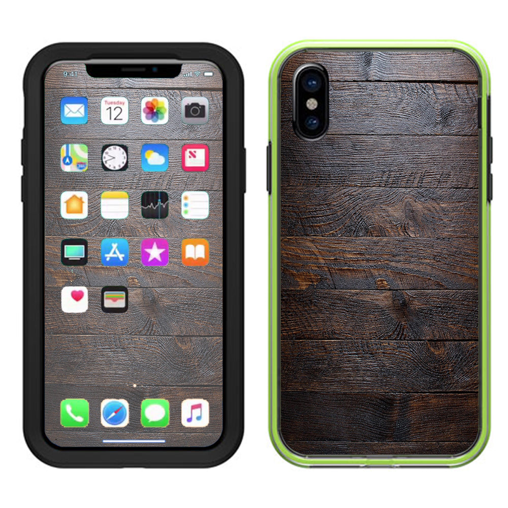  Wooden Wall Pattern Lifeproof Slam Case iPhone X Skin