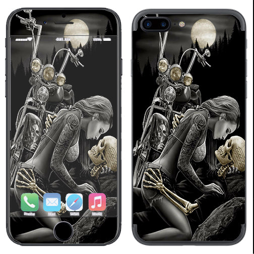  Biker Skeleton Full Moon Tattoo Apple  iPhone 7+ Plus / iPhone 8+ Plus Skin