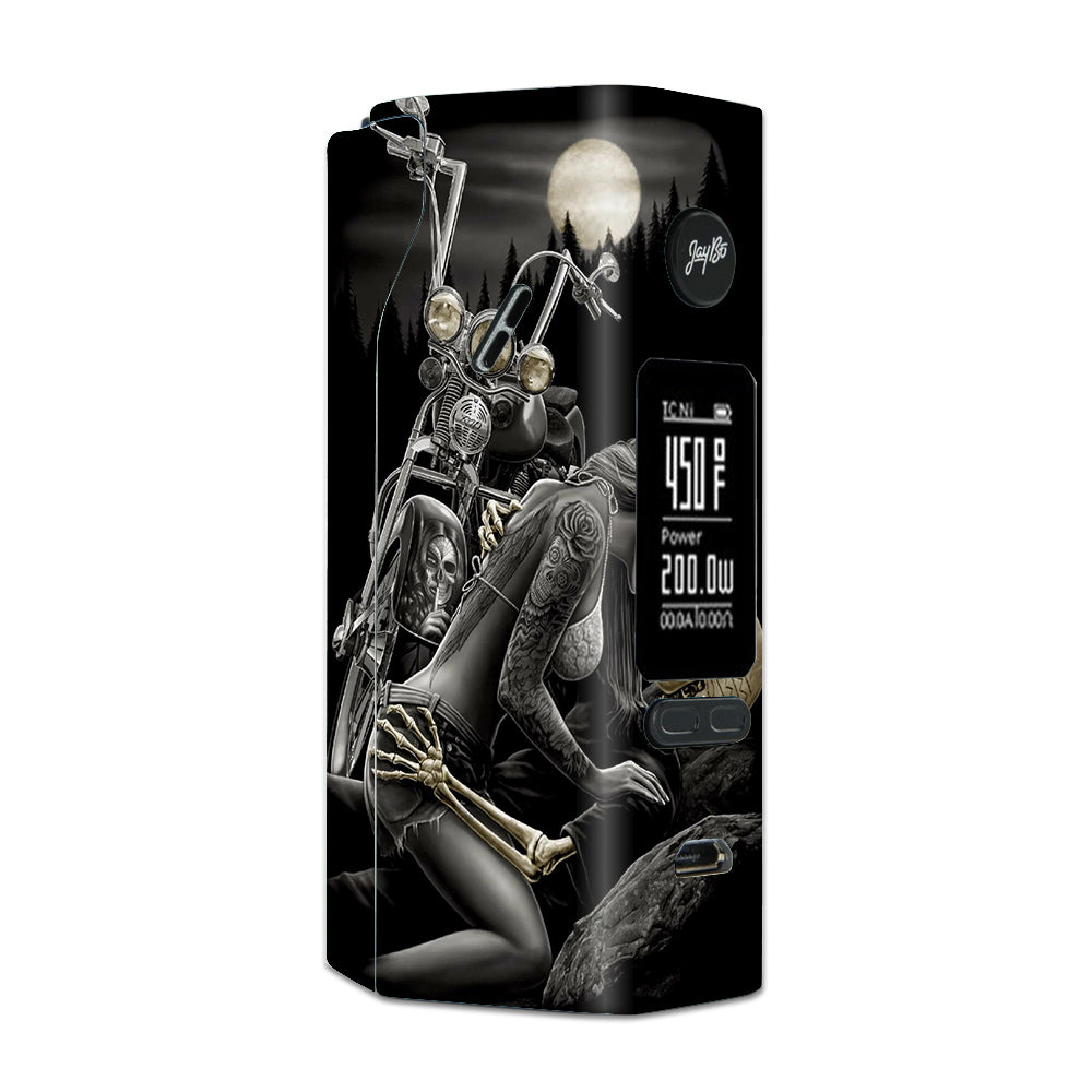  Biker Skeleton Full Moon Tattoo Wismec Reuleaux RX 2/3 combo kit Skin