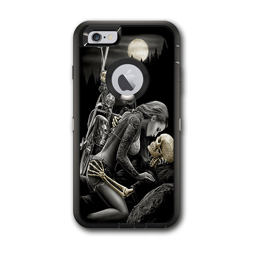  Biker Skeleton Full Moon Tattoo Otterbox Defender iPhone 6 PLUS Skin
