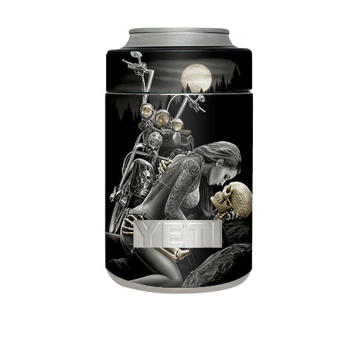  Biker Skeleton Full Moon Tattoo Yeti Rambler Colster Skin