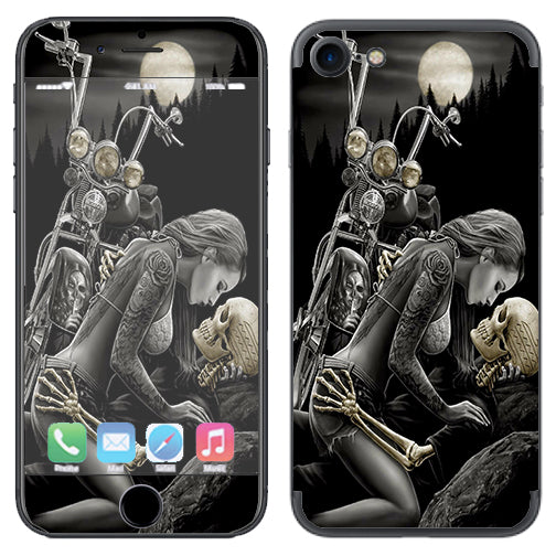  Biker Skeleton Full Moon Tattoo Apple iPhone 7 or iPhone 8 Skin
