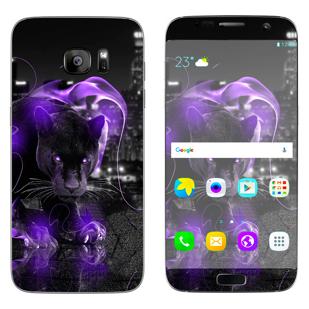  Black Panther Purple Smoke Samsung Galaxy S7 Edge Skin