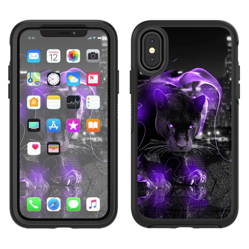  Black Panther Purple Smoke Otterbox Defender Apple iPhone X Skin