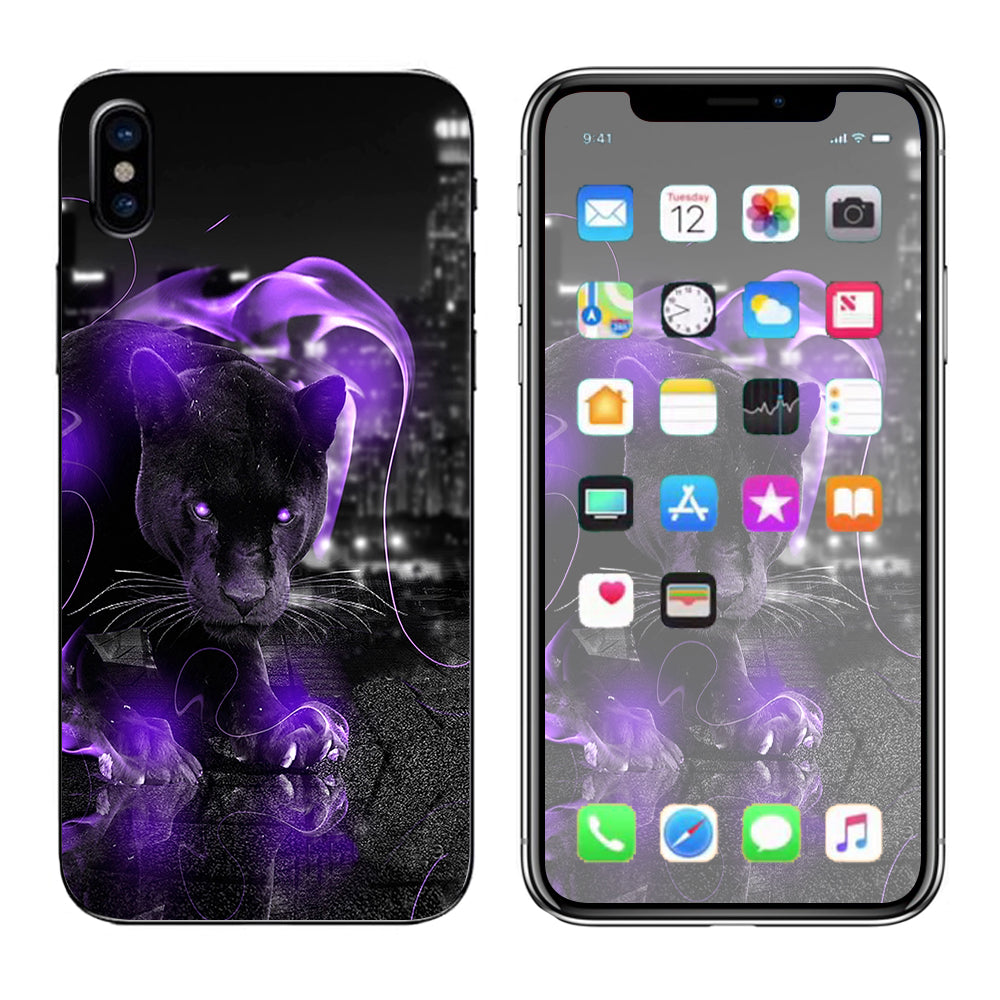  Black Panther Purple Smoke Apple iPhone X Skin