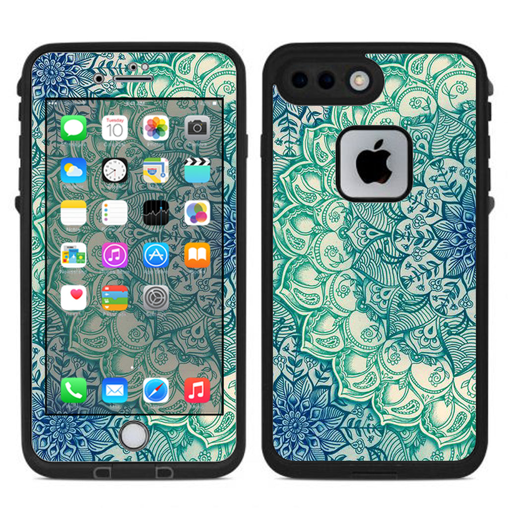  Blue Green Mandala Pattern Lifeproof Fre iPhone 7 Plus or iPhone 8 Plus Skin
