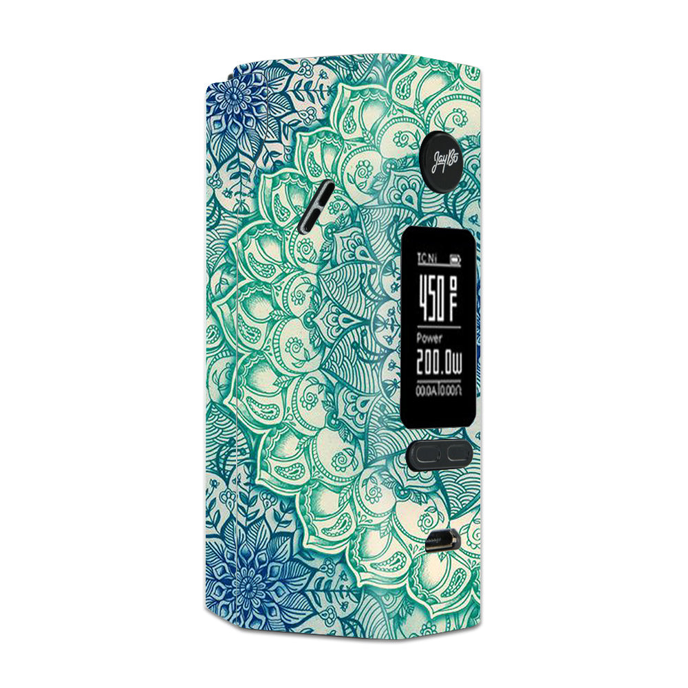  Blue Green Mandala Pattern Wismec Reuleaux RX 2/3 combo kit Skin