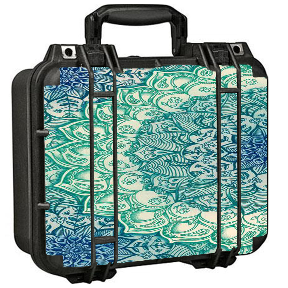  Blue Green Mandala Pattern Pelican Case 1400 Skin