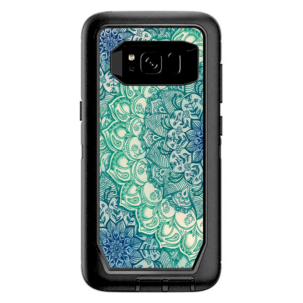  Blue Green Mandala Pattern Otterbox Defender Samsung Galaxy S8 Skin