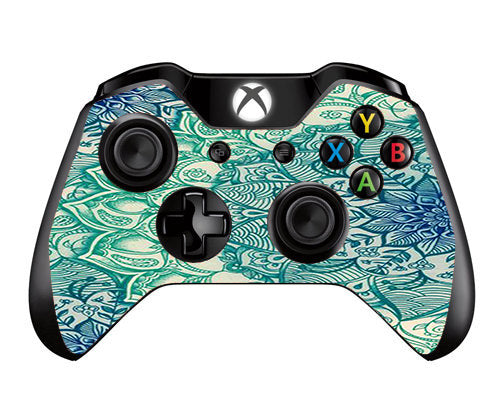 Blue Green Mandala Pattern Microsoft Xbox One Controller Skin