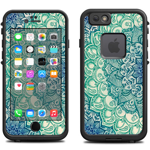 Blue Green Mandala Pattern Lifeproof Fre iPhone 6 Skin