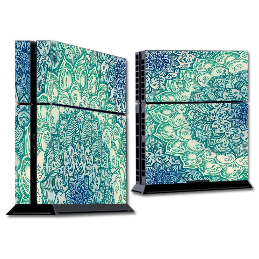  Blue Green Mandala Pattern Sony Playstation PS4 Skin