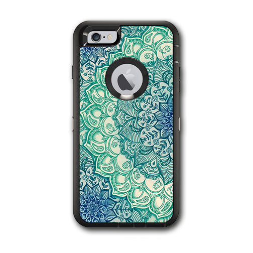  Blue Green Mandala Pattern Otterbox Defender iPhone 6 PLUS Skin