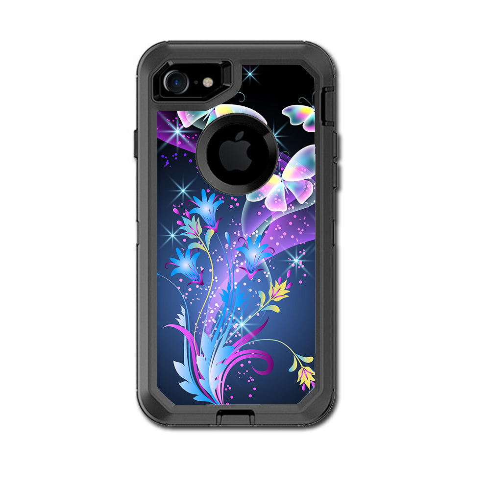  Glowing Butterflies In Flight Otterbox Defender iPhone 7 or iPhone 8 Skin