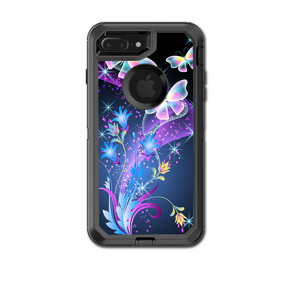  Glowing Butterflies In Flight Otterbox Defender iPhone 7+ Plus or iPhone 8+ Plus Skin