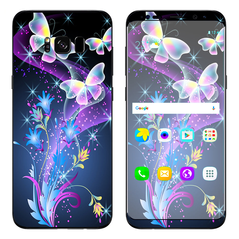  Glowing Butterflies In Flight Samsung Galaxy S8 Skin