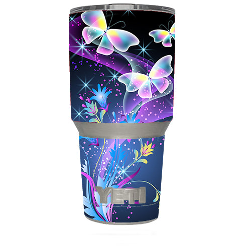  Glowing Butterflies In Flight Yeti 30oz Rambler Tumbler Skin