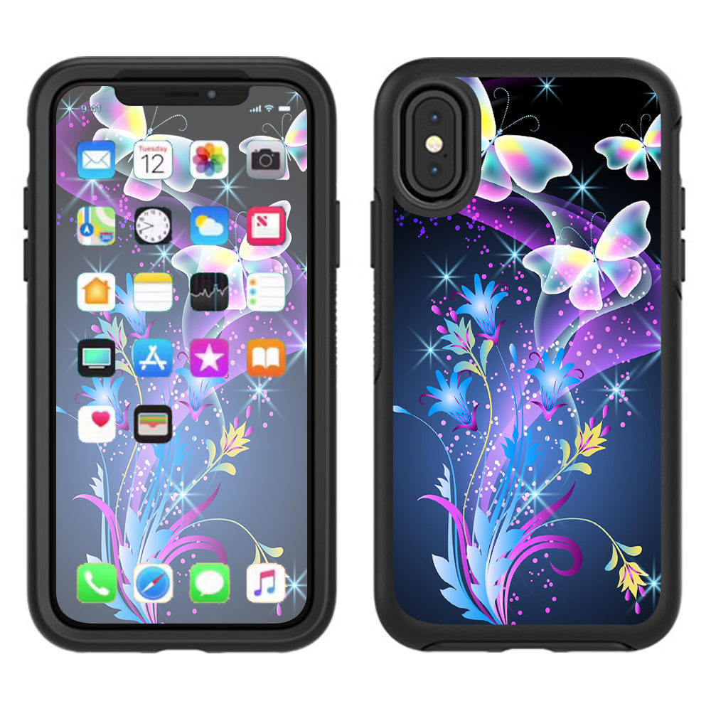  Glowing Butterflies In Flight Otterbox Defender Apple iPhone X Skin