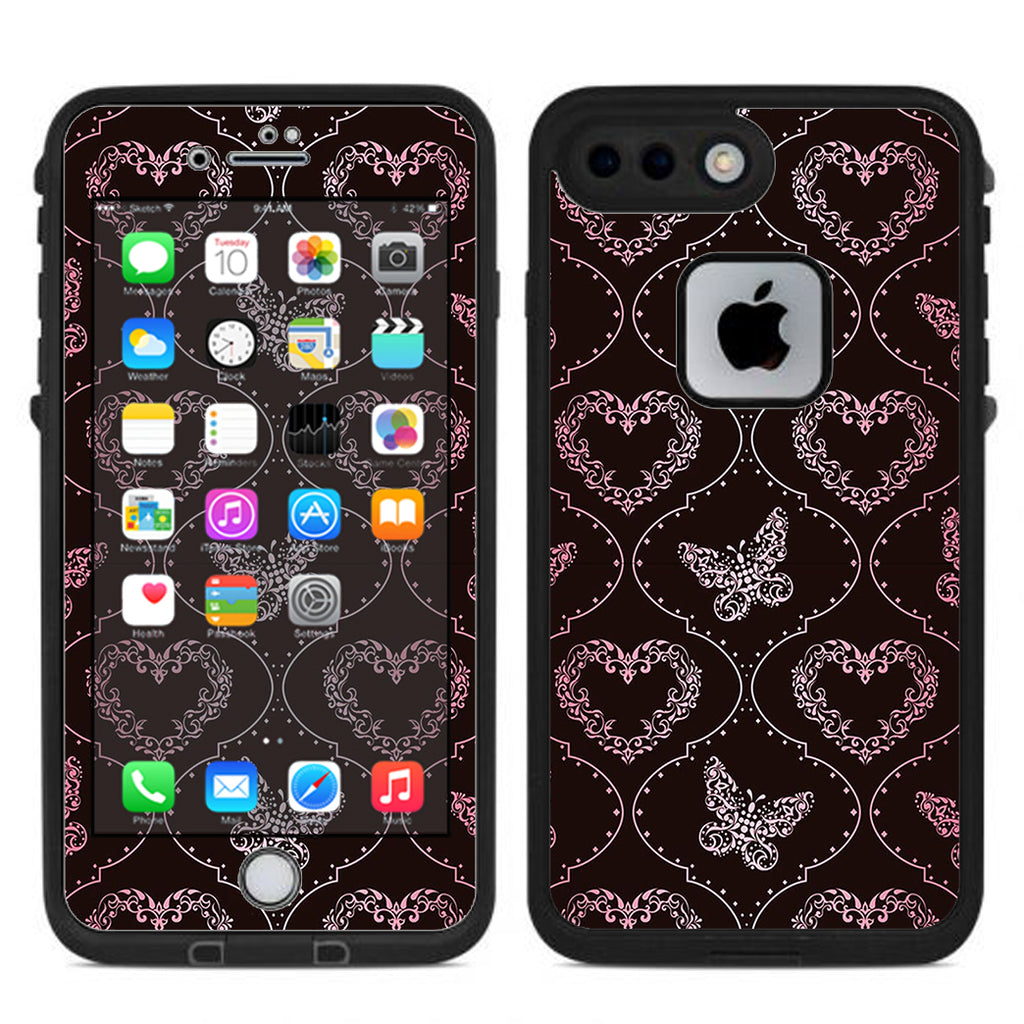  Butterfly Heart Pattern Lifeproof Fre iPhone 7 Plus or iPhone 8 Plus Skin