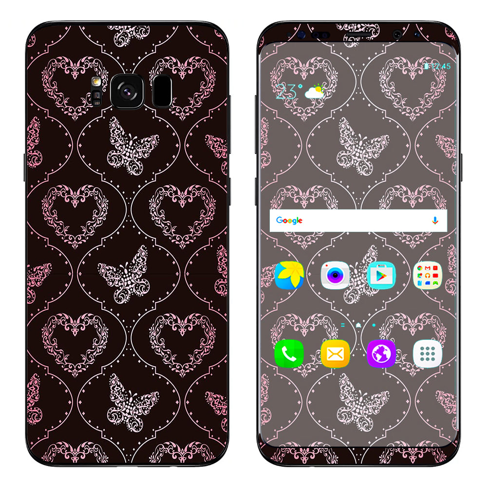  Butterfly Heart Pattern Samsung Galaxy S8 Skin