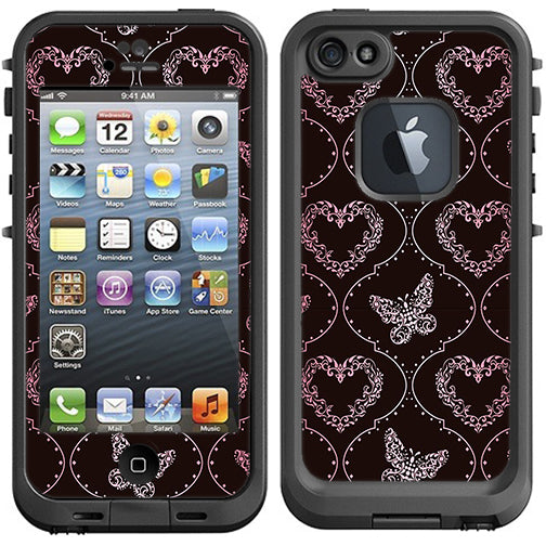 Butterfly Heart Pattern Lifeproof Fre iPhone 5 Skin