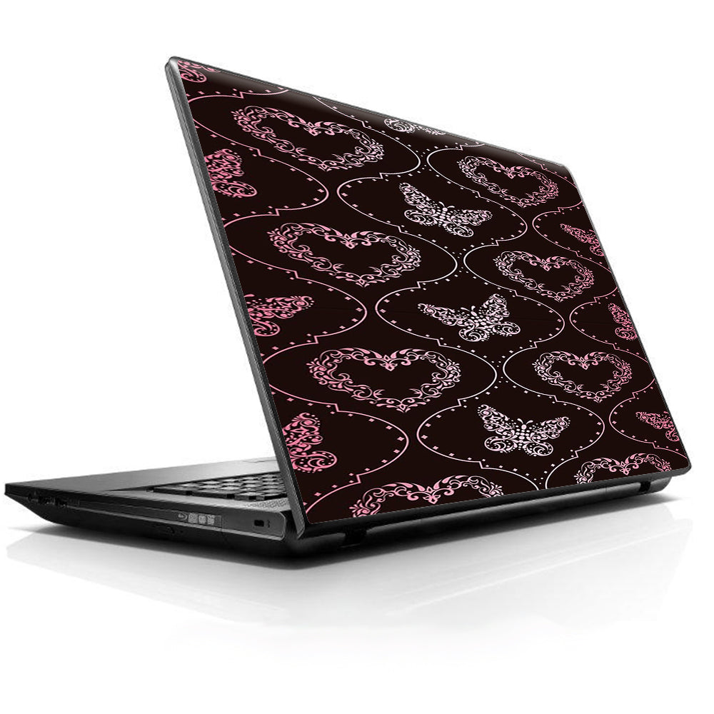 Butterfly Heart Pattern Universal 13 to 16 inch wide laptop Skin