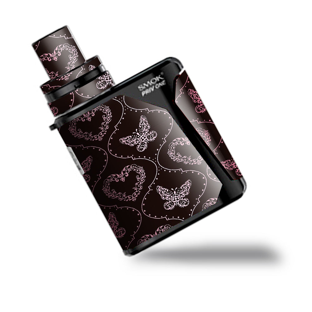  Butterfly Heart Pattern Smok Priv One Skin