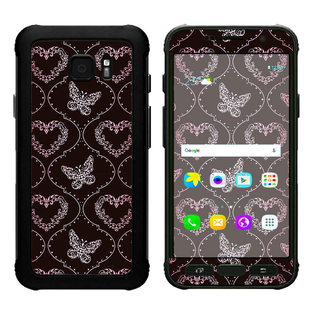  Butterfly Heart Pattern Samsung Galaxy S7 Active Skin