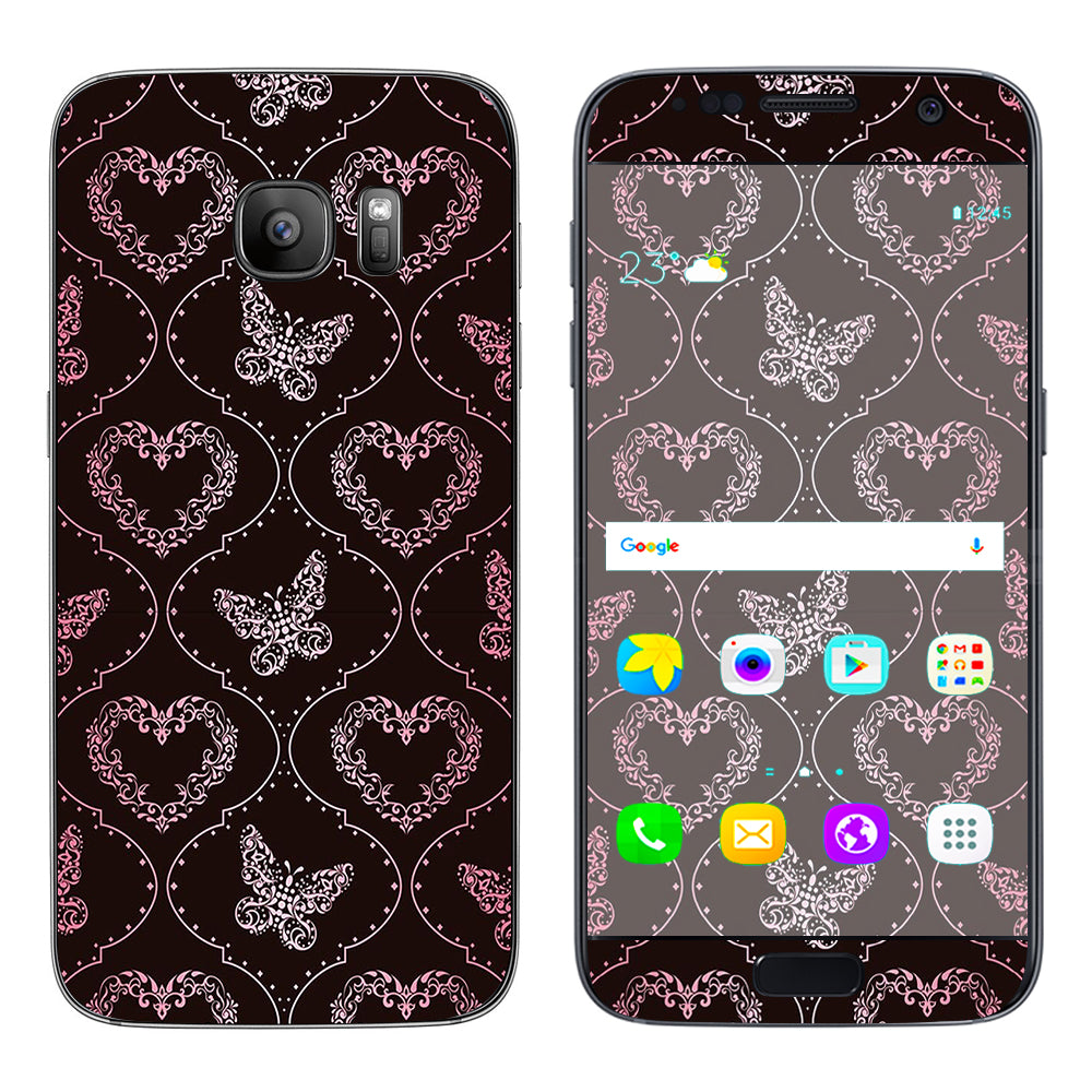  Butterfly Heart Pattern Samsung Galaxy S7 Skin