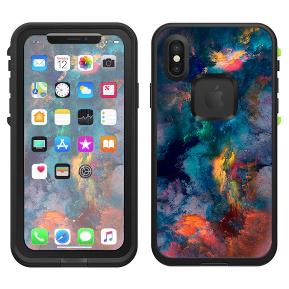  Color Storm Watercolors Lifeproof Fre Case iPhone X Skin