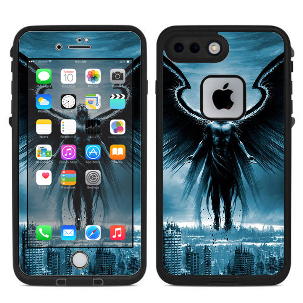  Dark Angel Wings Over City Lifeproof Fre iPhone 7 Plus or iPhone 8 Plus Skin