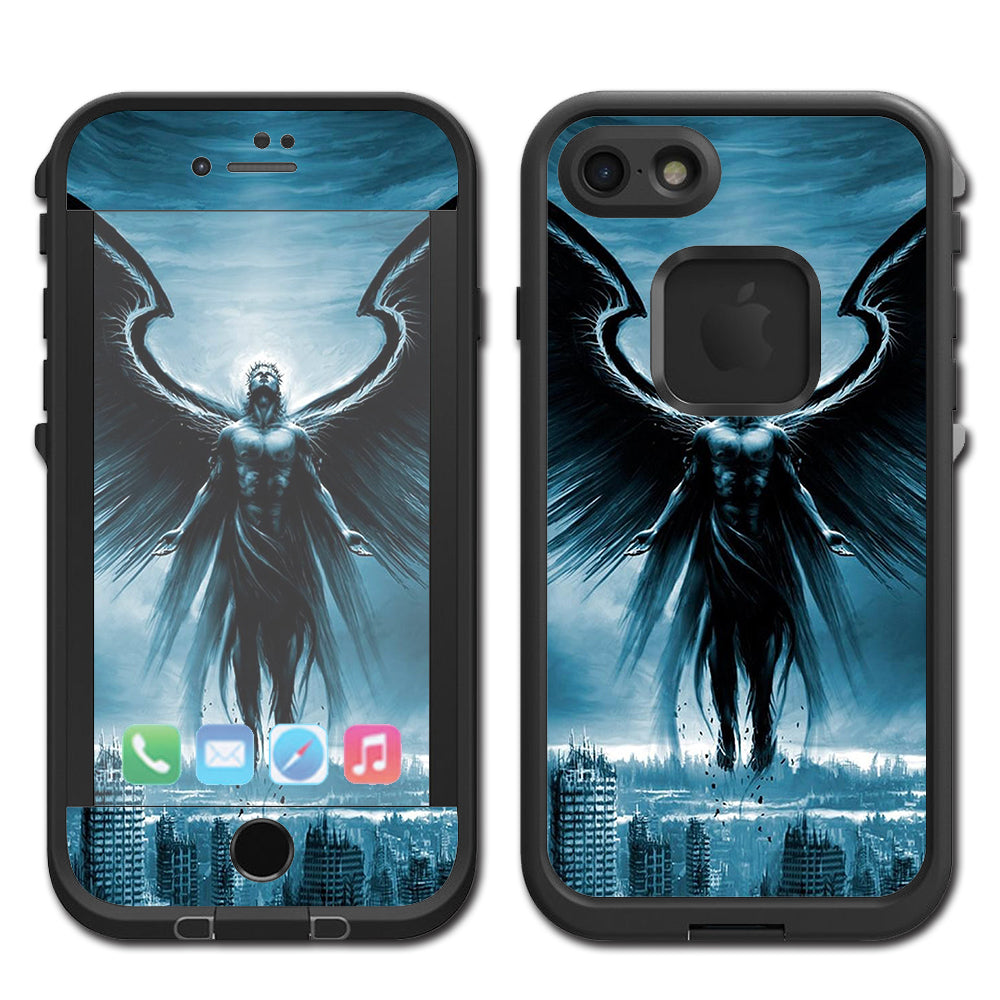  Dark Angel Wings Over City Lifeproof Fre iPhone 7 or iPhone 8 Skin