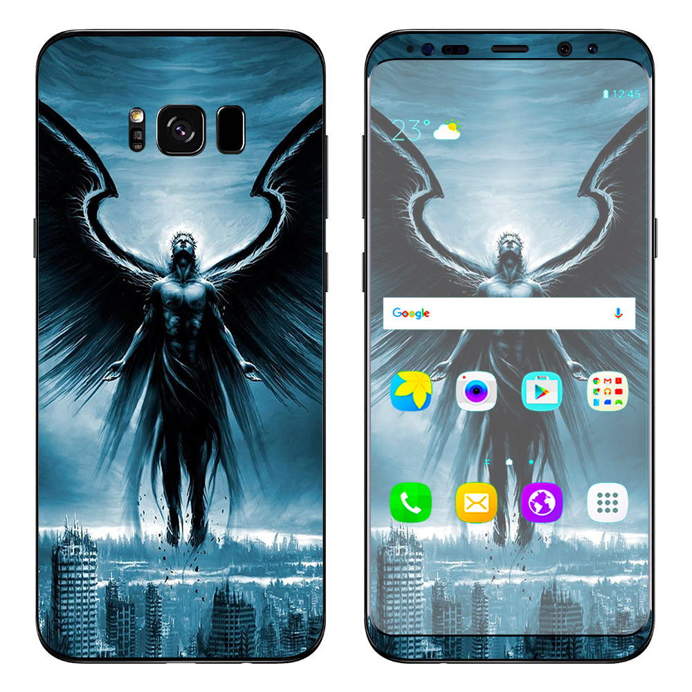  Dark Angel Wings Over City Samsung Galaxy S8 Skin