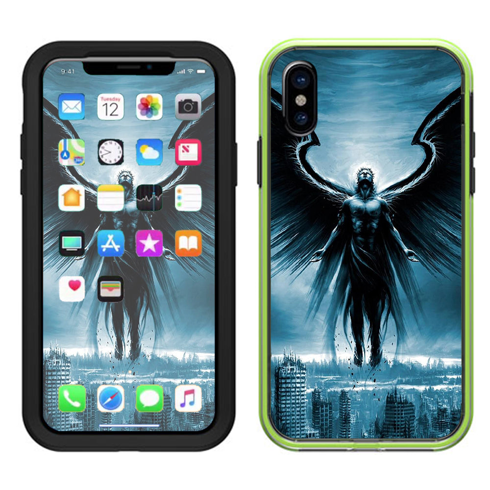 Dark Angel Wings Over City Lifeproof Slam Case iPhone X Skin