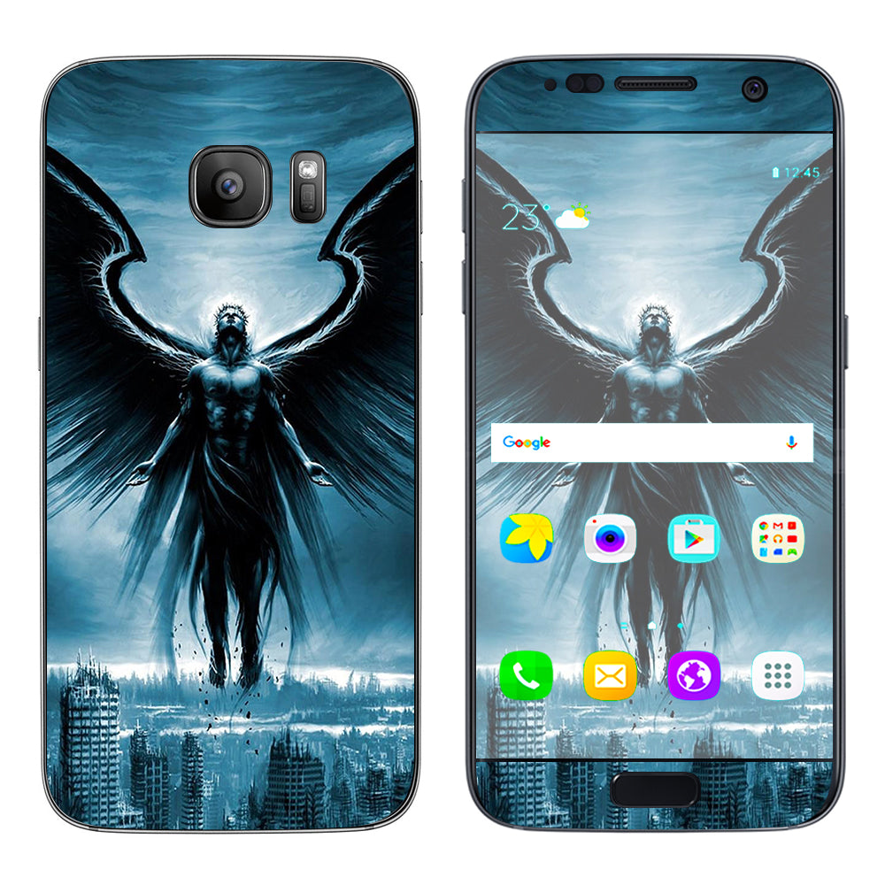  Dark Angel Wings Over City Samsung Galaxy S7 Skin
