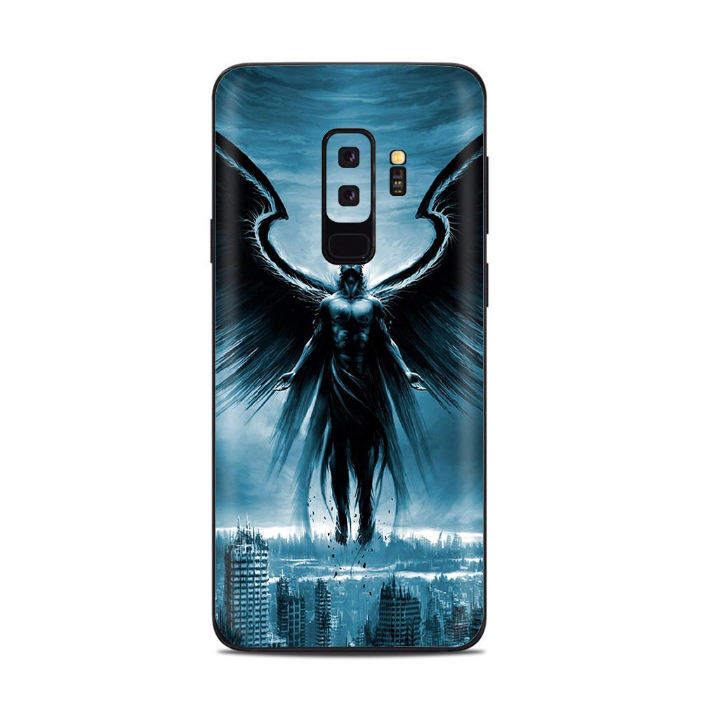  Dark Angel Wings Over City Samsung Galaxy S9 Plus Skin