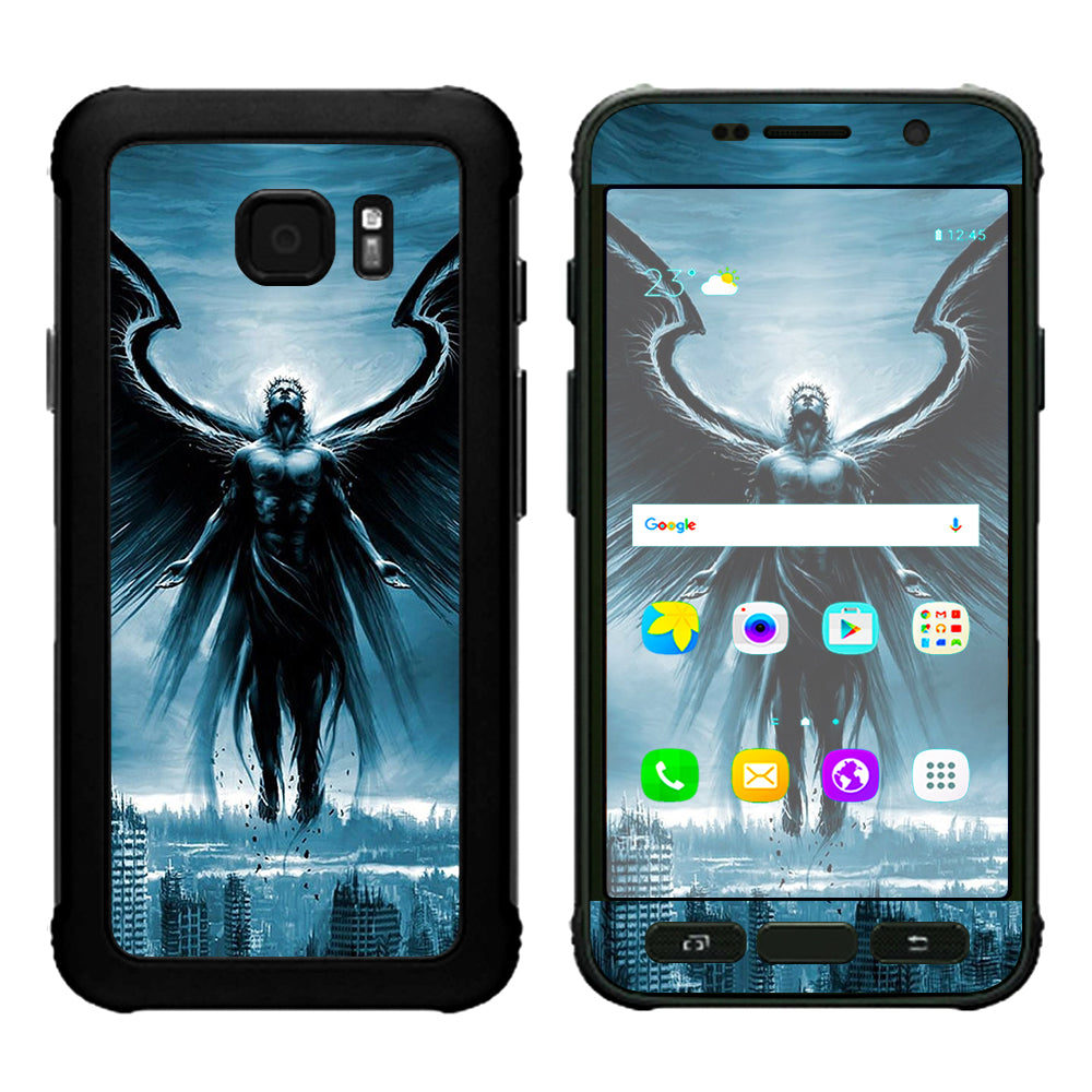  Dark Angel Wings Over City Samsung Galaxy S7 Active Skin