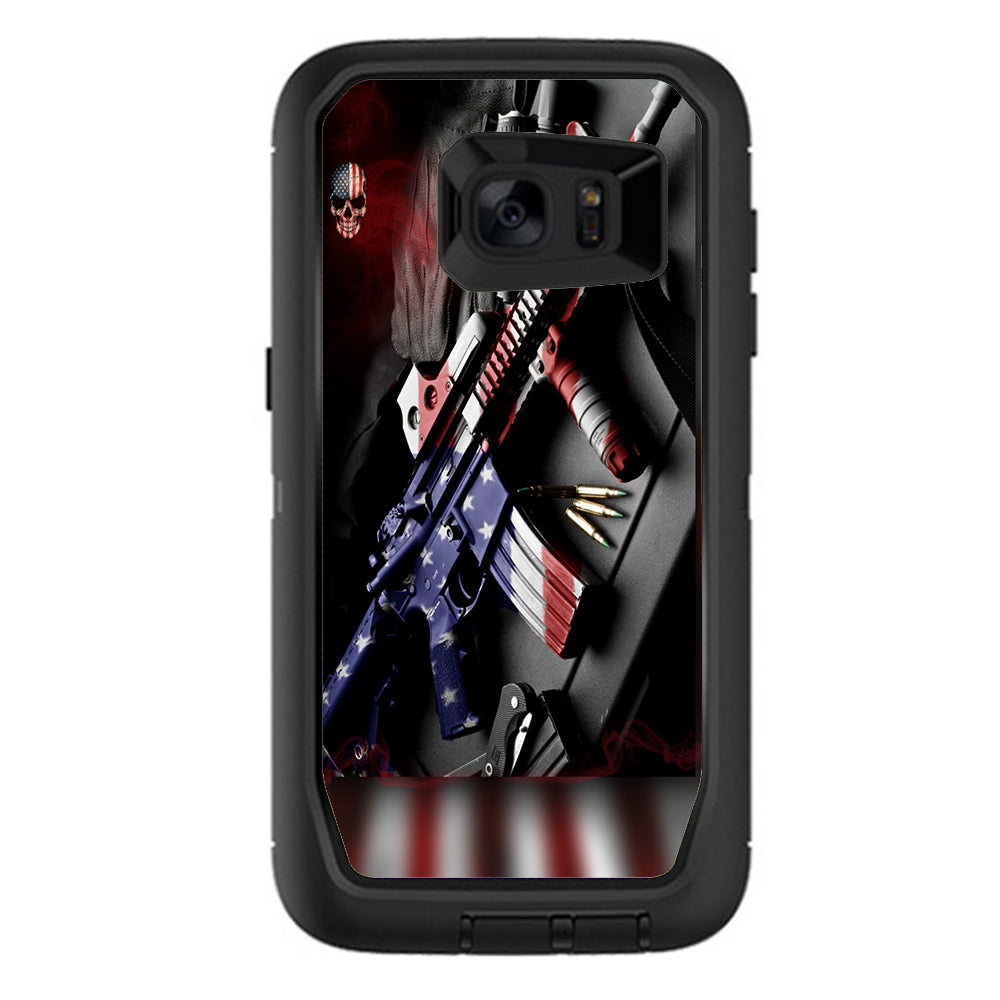 Ar Military Rifle America Flag Otterbox Defender Samsung Galaxy S7 Edge Skin
