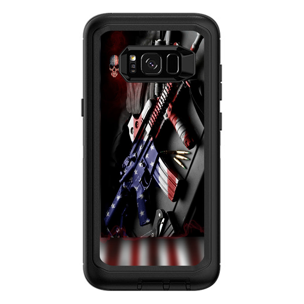  Ar Military Rifle America Flag Otterbox Defender Samsung Galaxy S8 Plus Skin