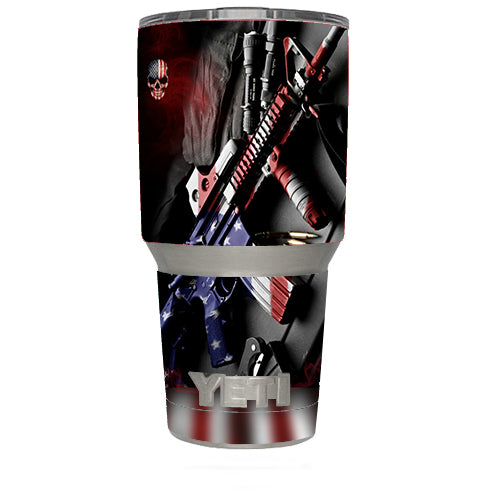  Ar Military Rifle America Flag Yeti 30oz Rambler Tumbler Skin